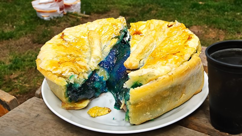 Kiwi lad invents 'absolutely cursed' Blue V-infused mince and cheese pie, revolutionises smoko