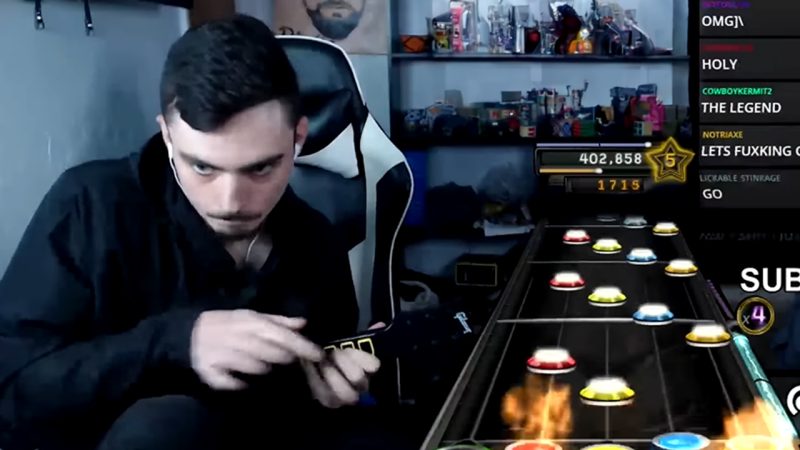 Streamer plays Free Bird on Guitar Hero at 300% speed – after 530